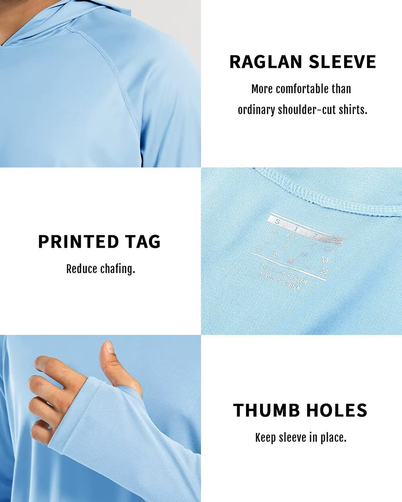 Men's UPF50+ Hoodie Shirts Fishing Hiking Sun Shirts Quick Dry Workout T-Shirts gallery