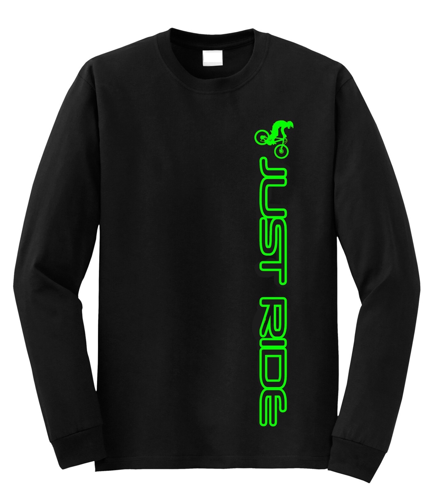 MOUNTAIN BIKE LONG SLEEVE T SHIRT JUST RIDE MTB DOWNHILL BICYCLE gallery