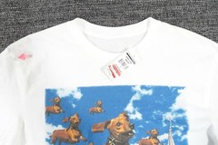 KID DANGEROUS SMALL FLYING PUPPY DOG NEW YORK CITY ART TSHIRT MENS DEFECT