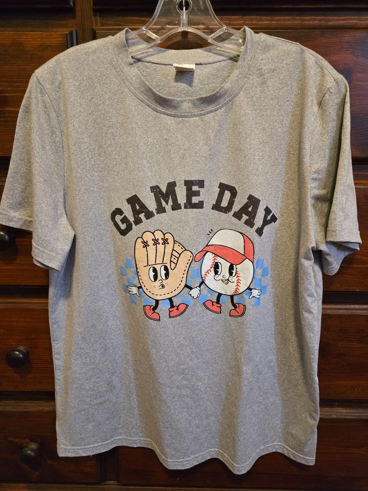 game day t shirt gray size L