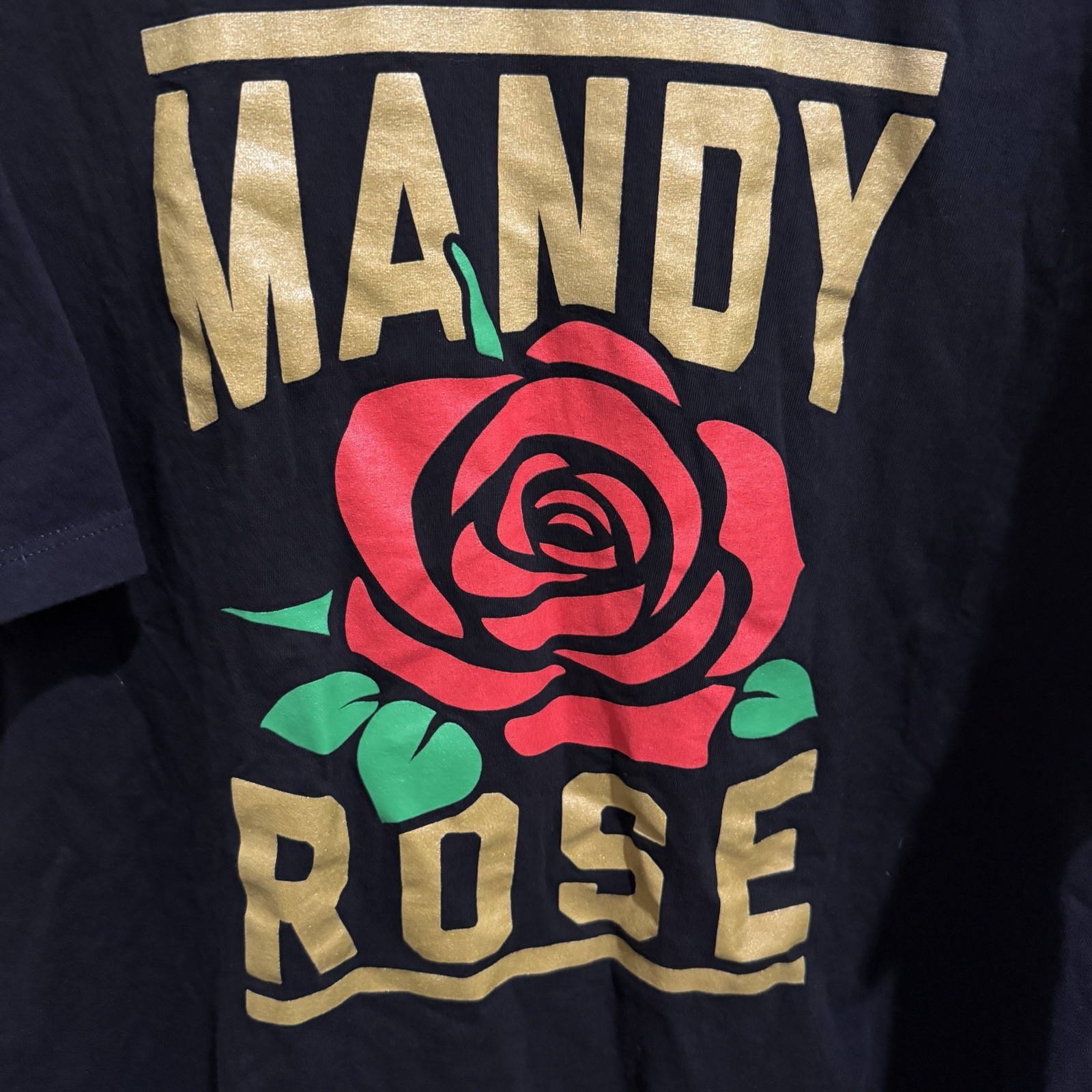 WWE Authentic Mandy Rose T-Shirt Top Men's XXL Crew Neck Black Logo Casual gallery