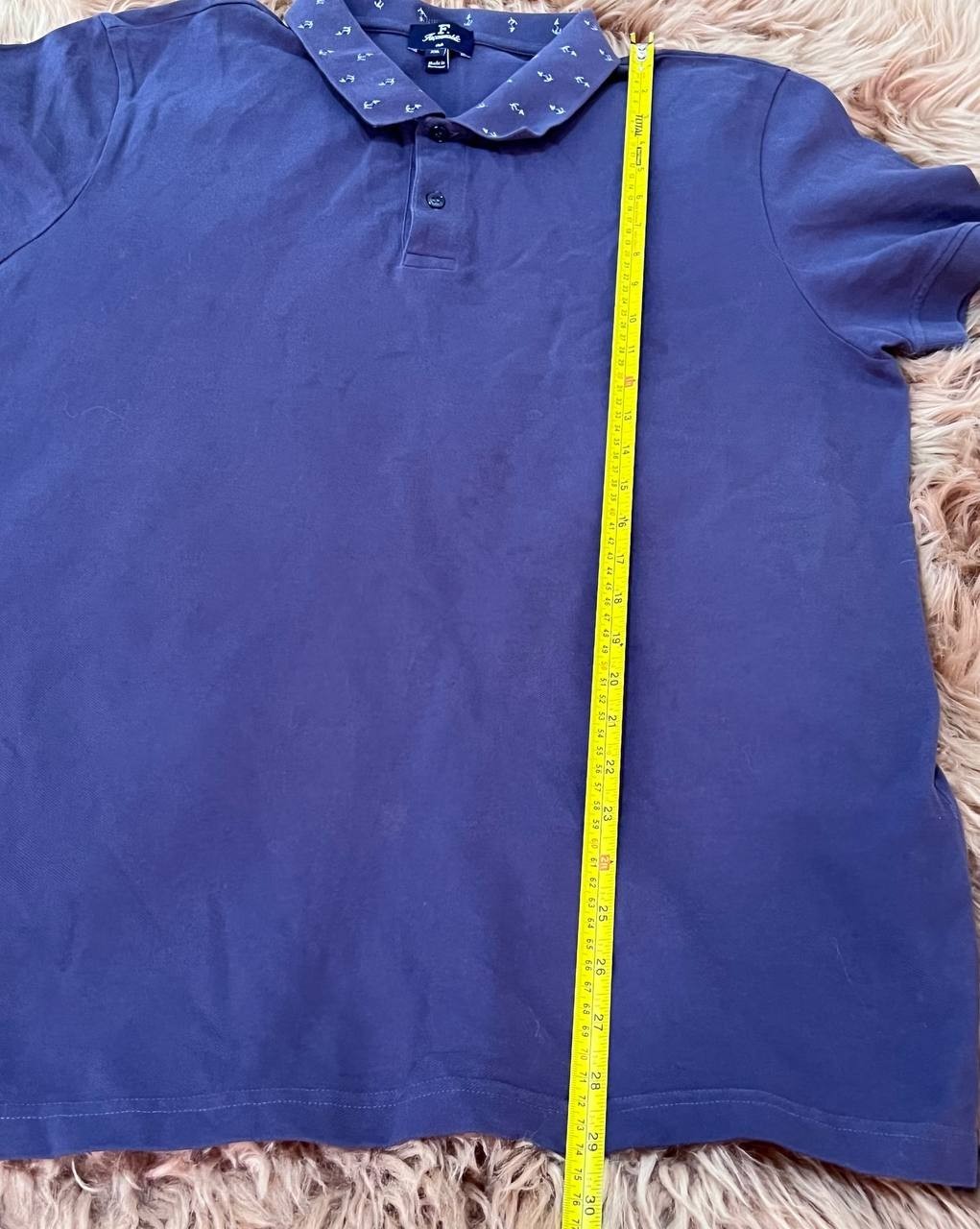 Faconnable Polo Shirt Mens XXL Blue Short Sleeve Anchor Embroidered Portugal gallery