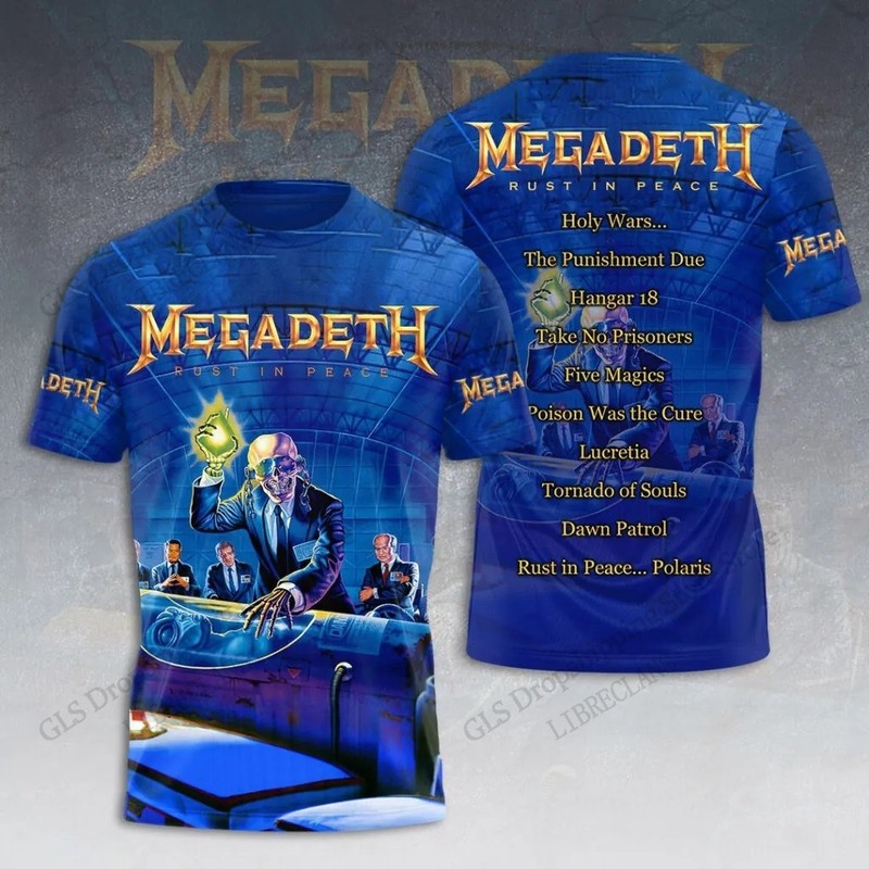 Hot Megadeth rust in peace 3D Gift For Fans Unisex S-5XL Shirt MZ184