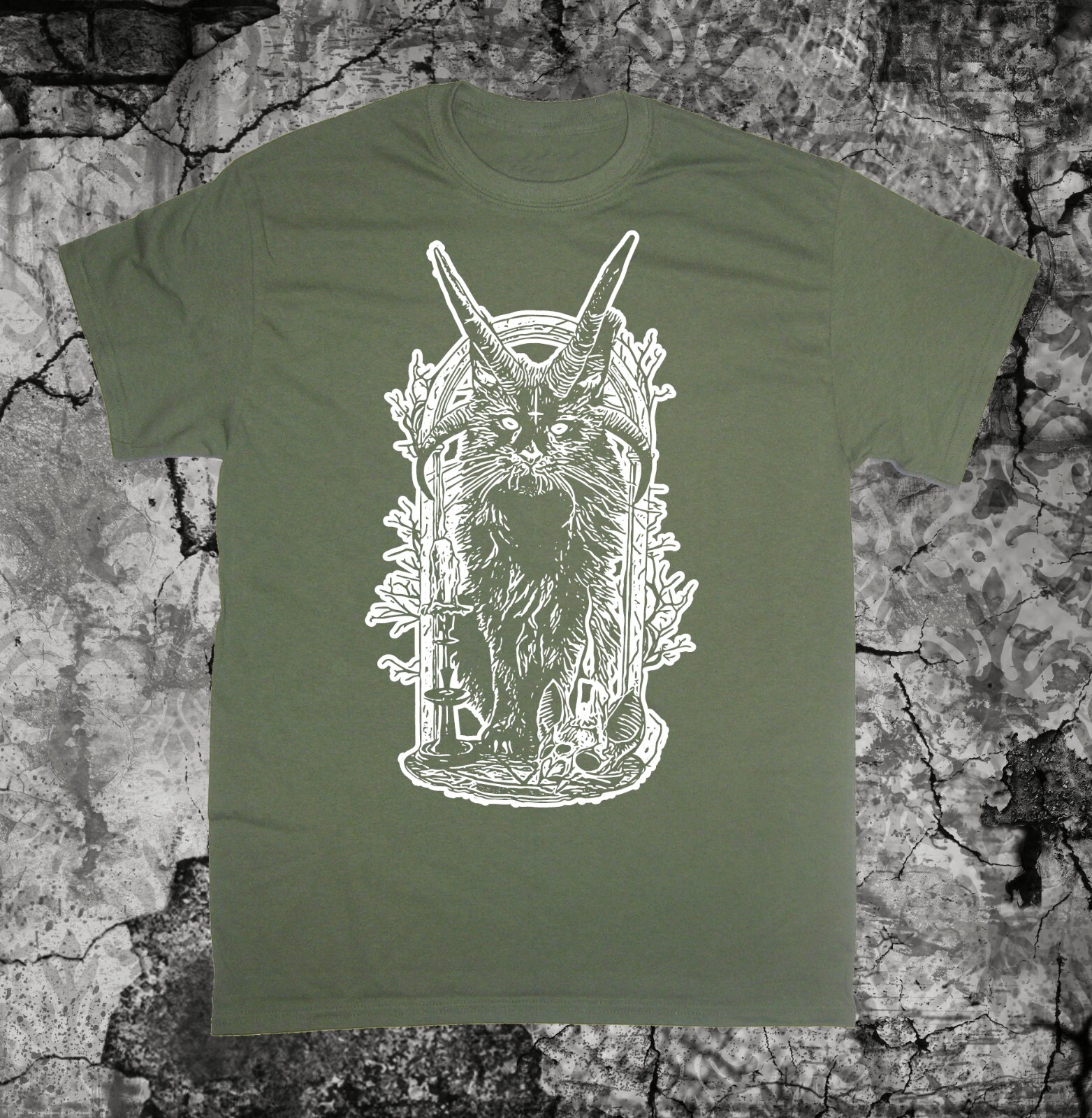 Occult Shirt - Cat Punk grunge gothic pentagram Halloween boho nature baphomet gallery