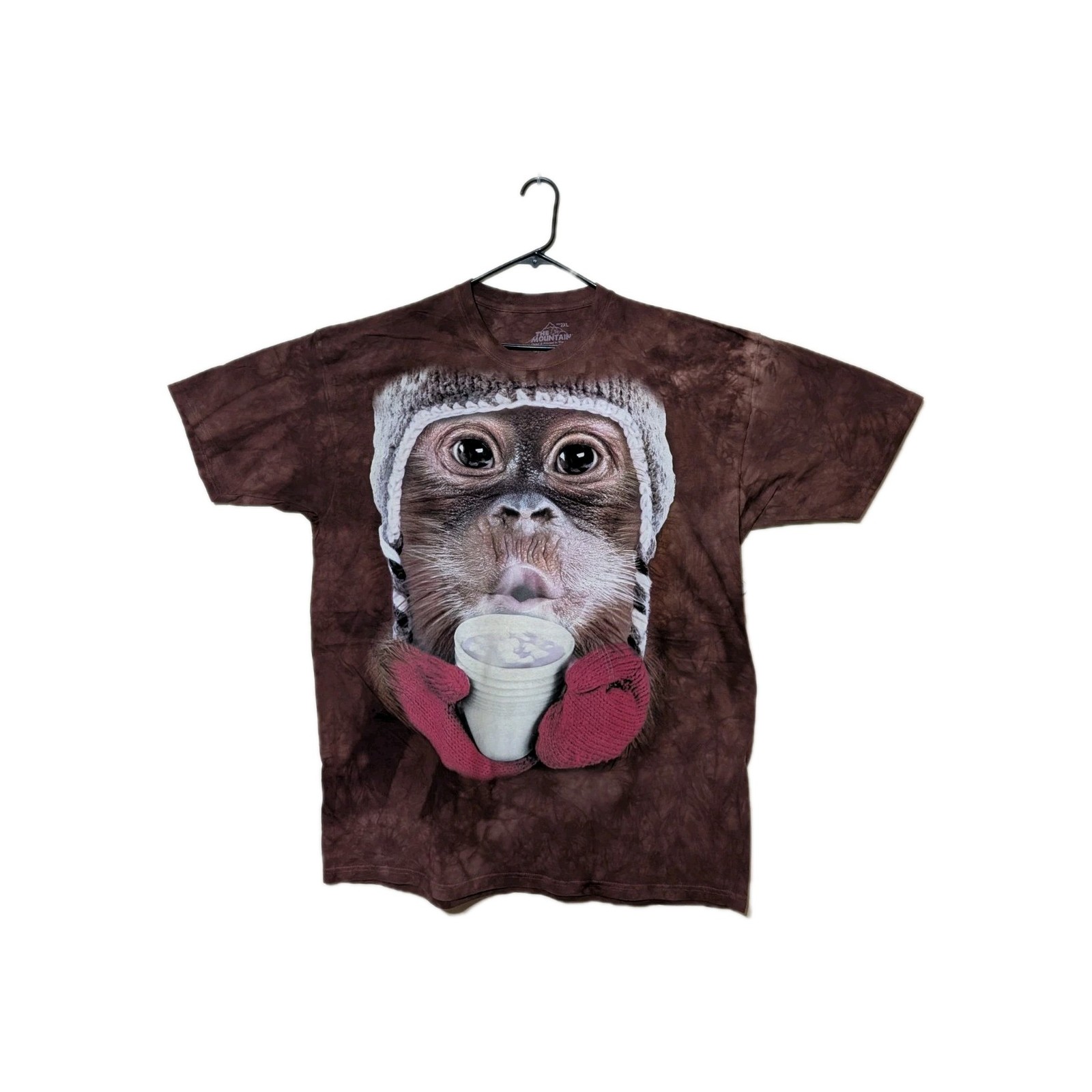 The Mountain Men's T-shirt Brown Hot Cocoa Orangutan Retired Logo 2XL #4344 NWOT gallery