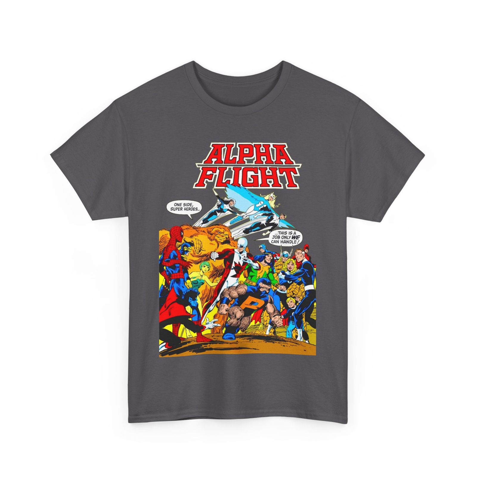 Alpha Flight T-Shirt - John Byrne Art - Marvel Comics - Sasquatch, Northstar gallery