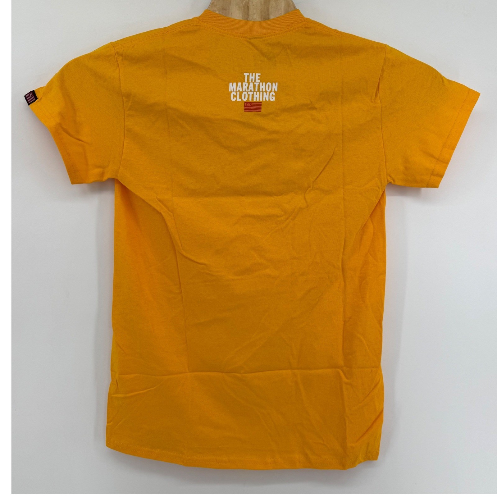 NWT The Marathon Clothing Crenshaw Tee Yellow Blue Short Sleeve Small TMC gallery
