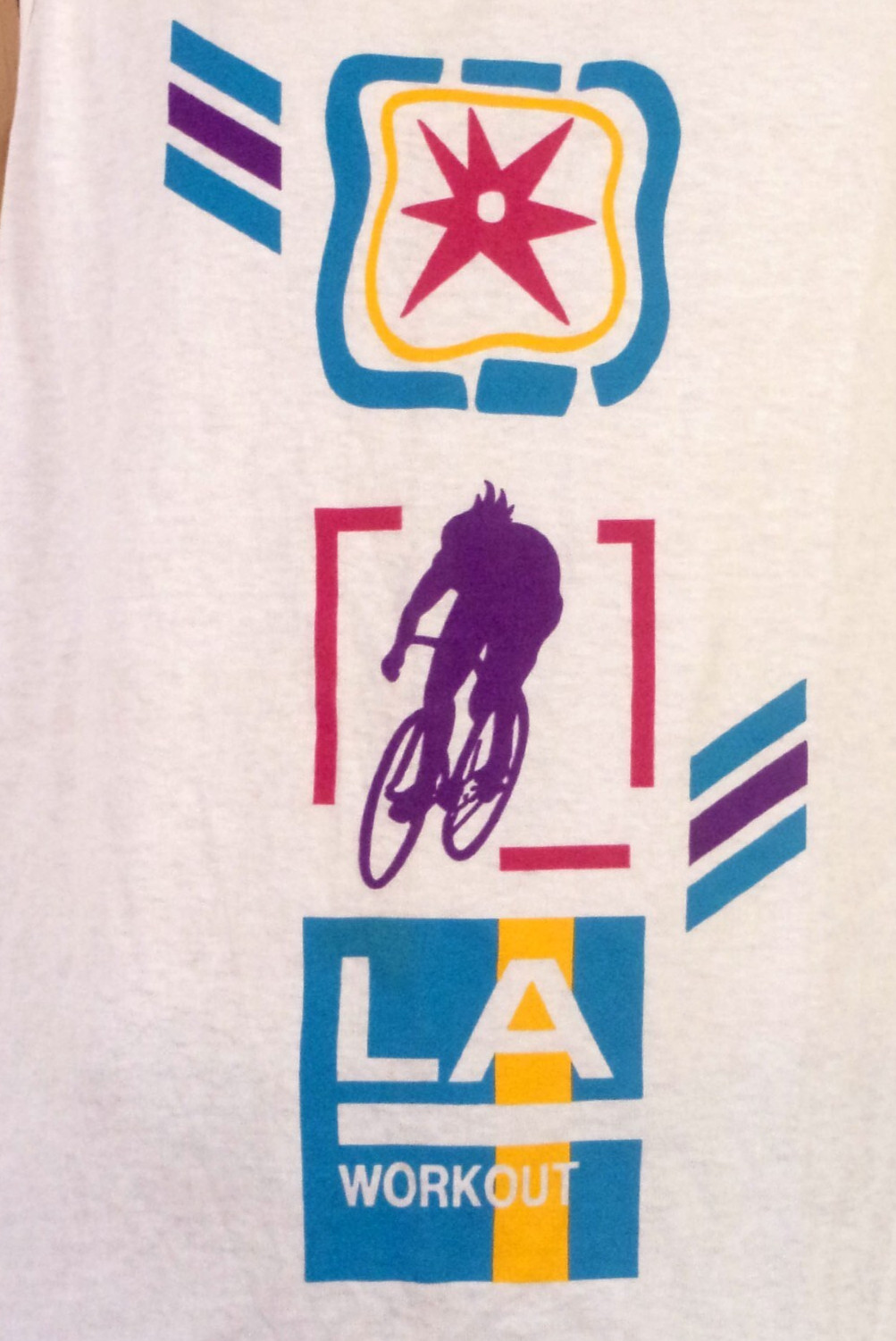 vintage 80s 90s LA Workout Tank Top T-Shirt Cycling One Size Fits All OSFA