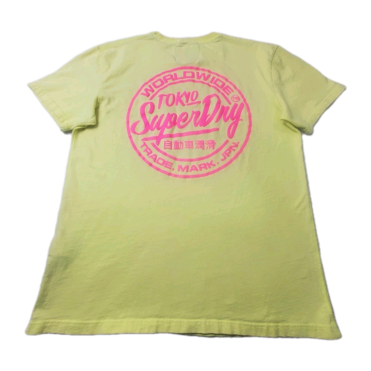 Superdry Tokyo Worldwide Shirt Mens XL Yellow Pink Short Sleeve Casual Adult Tee gallery