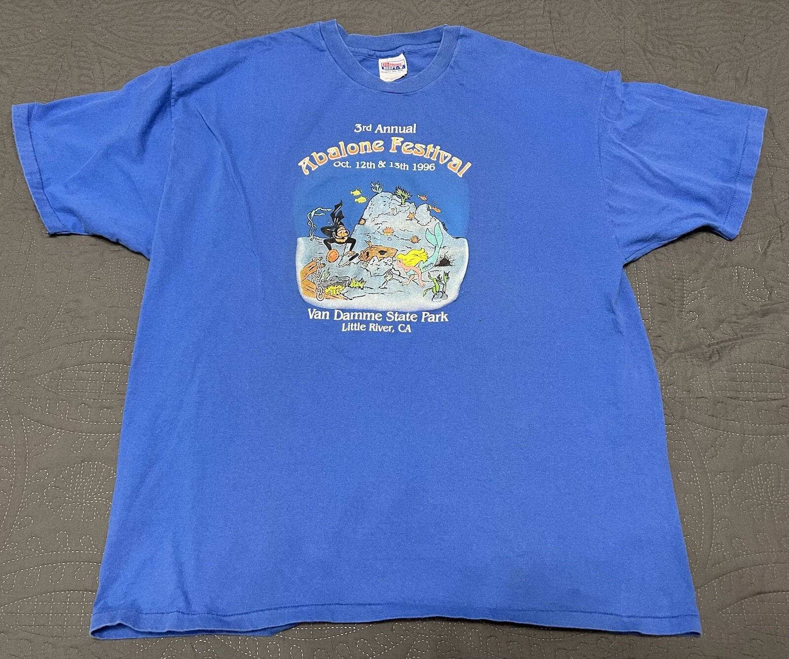 Vintage Hanes Beefy 90s USA Made Scuba Mermaid Festival XXXL
