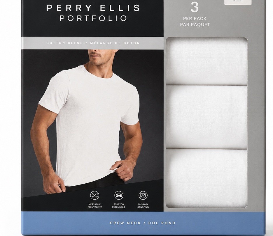 Perry Ellis Portfolio 3 Pack White shirts Men’s XL gallery