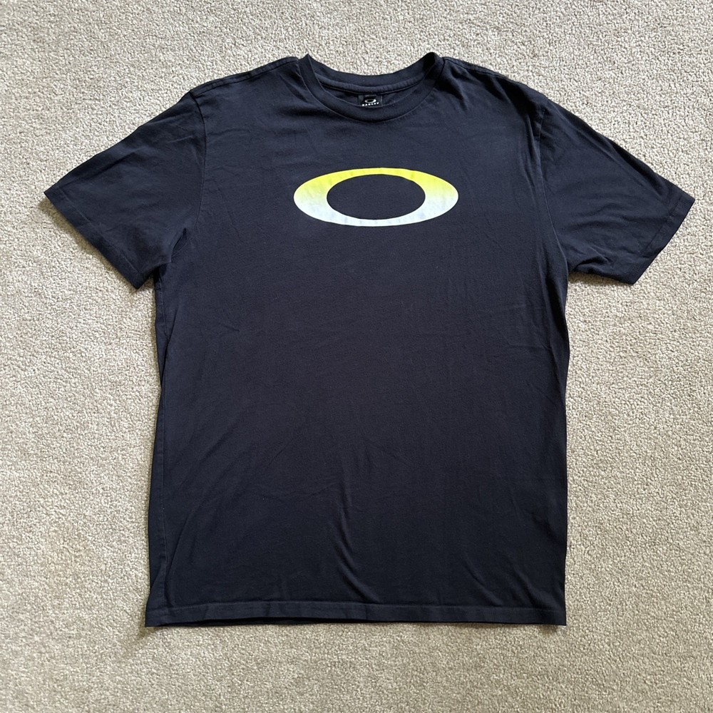 Oakley Men’s Ellipse Gradient T-Shirt O-Bold Blackout XL Yellow to White Ombre