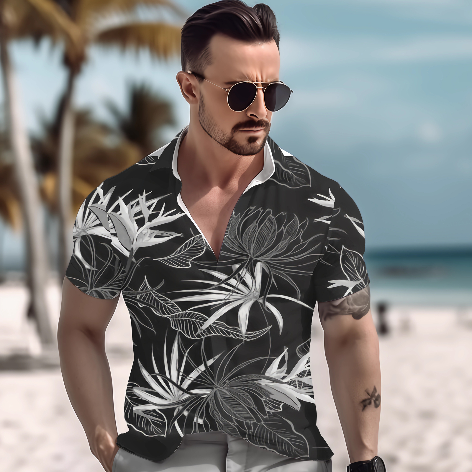 Hawaiian Shirts Men's Aloha Summer Casual Beach Button-Down Cruise Holiday Party gallery