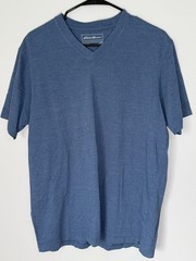 Eddie Bauer Men TL Blue V-Neck Short Sleeve T-Shirt
