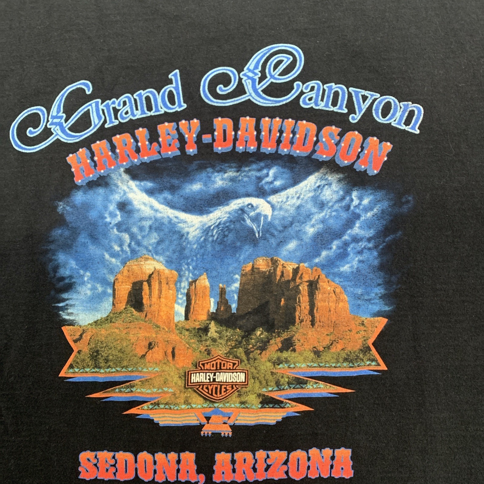 HARLEY DAVIDSON GRAND CANYON SEDONA AZ TEE SHIRT BLACK XL ANGELIC EAGLE gallery