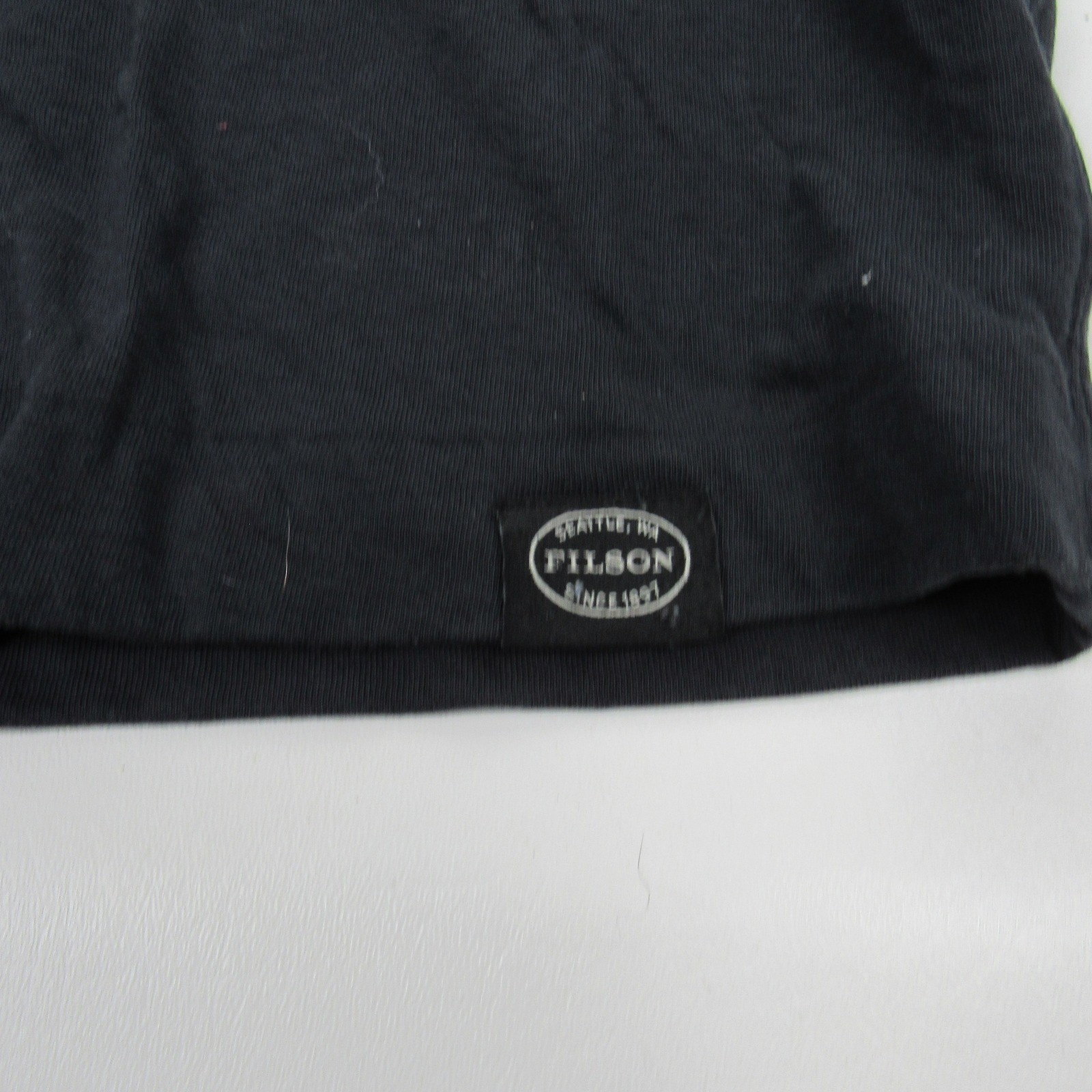 Filson Mens Henley Shirt Long Sleeve Black Cotton Logo Patch XL PNW Heritage gallery