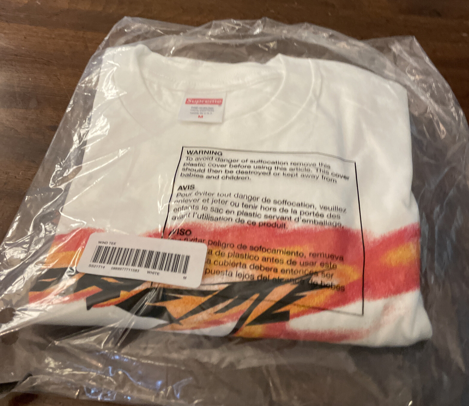 SUPREME WIND TEE WHITE SIZE MEDIUM SS21 WEEK 1 (100% AUTHENTIC) (BRAND NEW) gallery