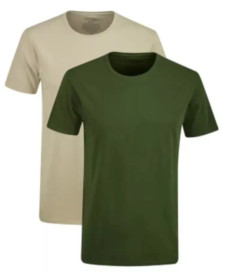 Men's Hanes Originals Ultimate Stretch-Cotton 2-Pack Tees Green Size Large NEW gallery