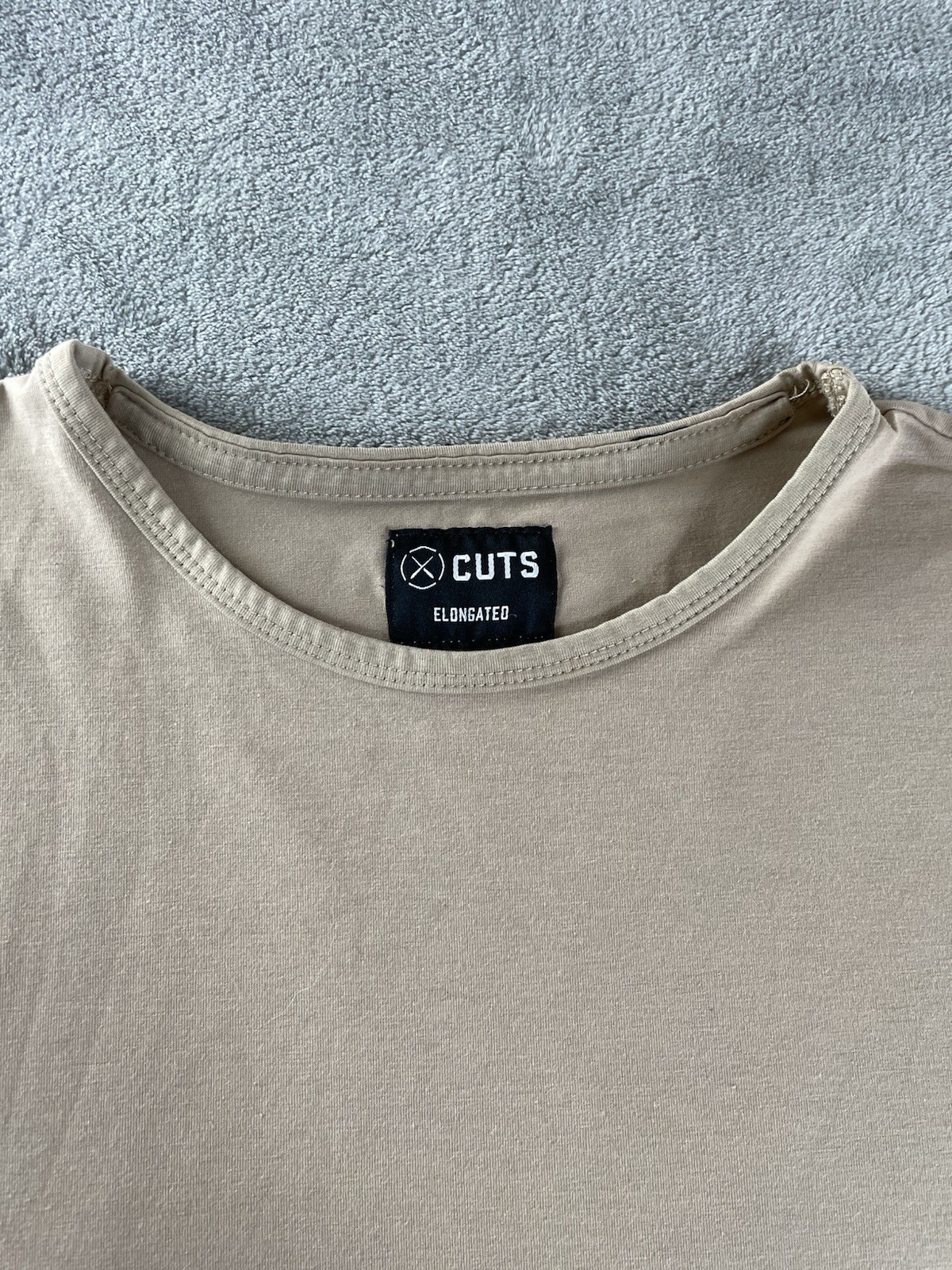 Cuts Clothing Elongated T Shirt Men Medium / S Tall Desert Beige Crew Neck Tee gallery