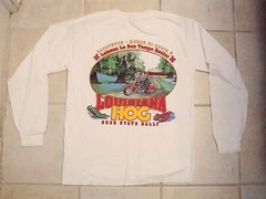 Louisiana Hog State Rally Motorcycle Biker White Long Sleeve T Shirt M