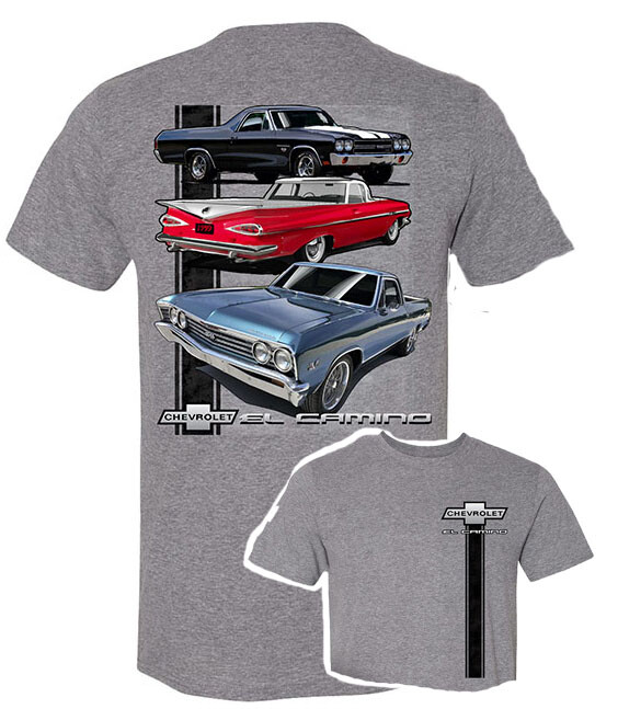 Chevrolet Vintage El Caminos Graphic Cotton T-Shirt Grey Official Licensed gallery