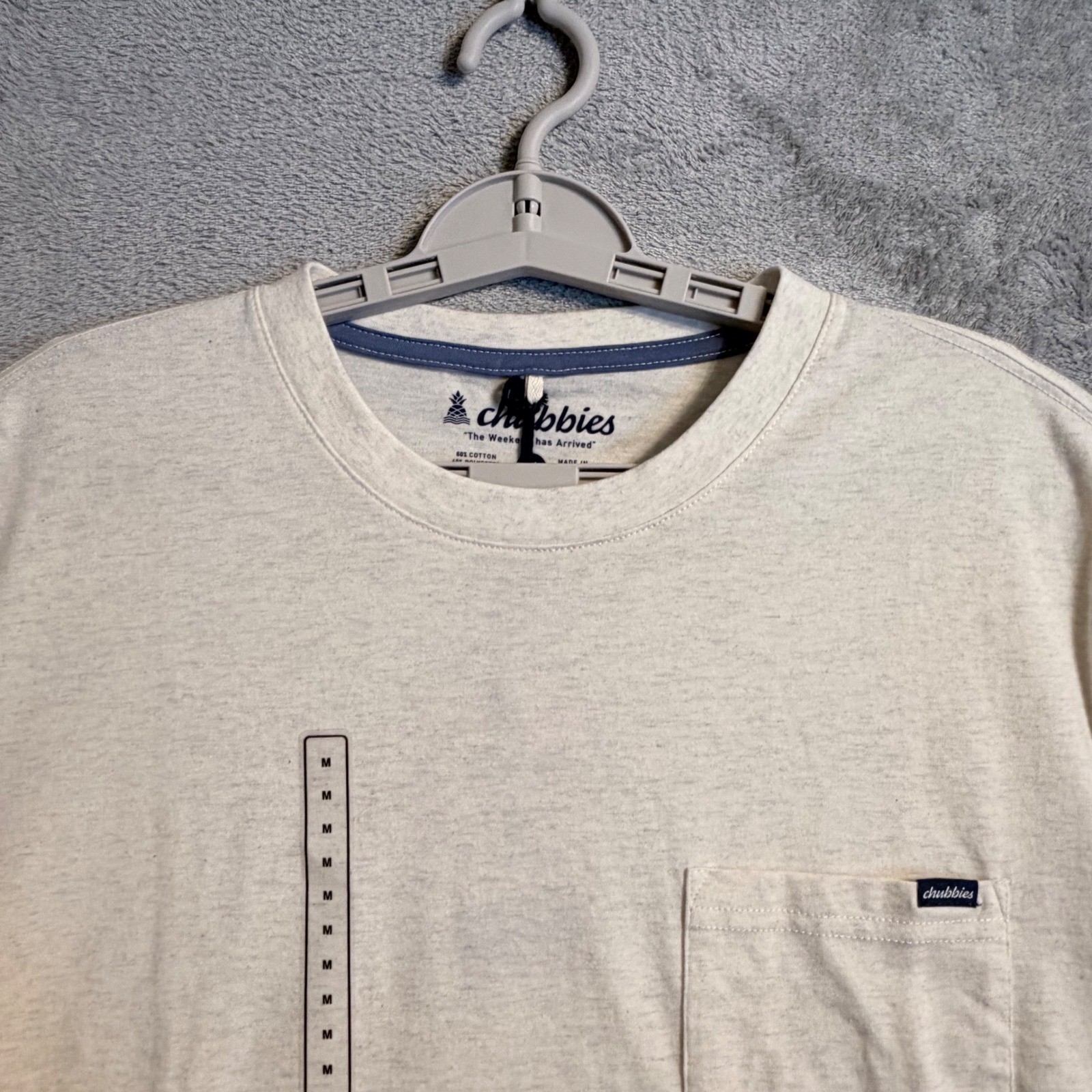 Chubbies The Bowl of Oatmeal Pocket T-Shirt Mens Medium M Cream Tan Gray Casual gallery