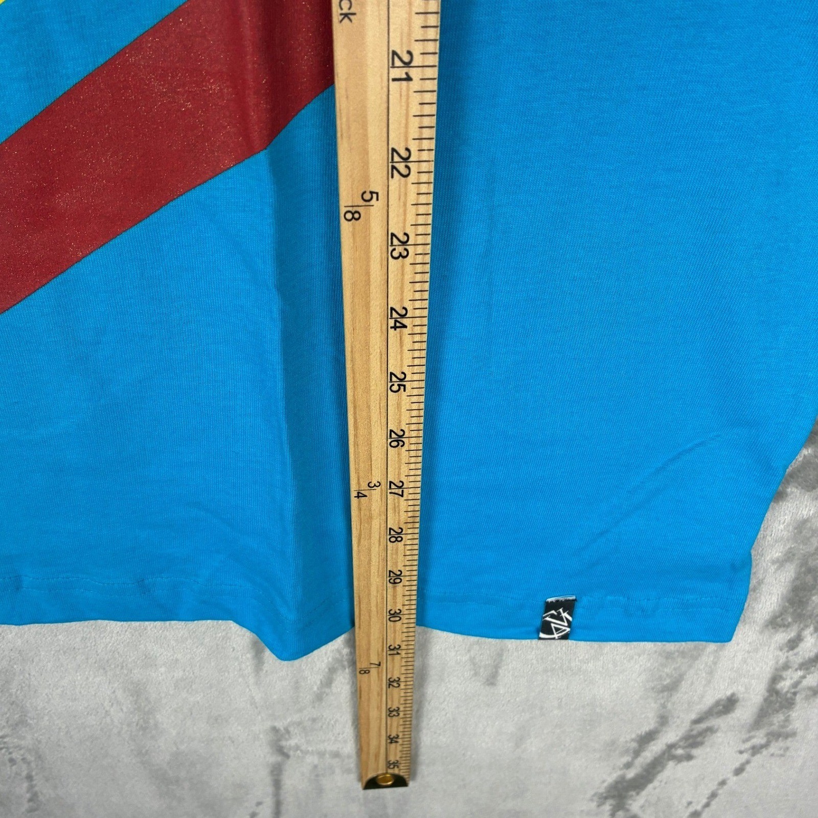 Cavi Mens XL Blue Graphic T-Shirt Gold Eagle Crest Chevron Short Sleeve Cotton gallery