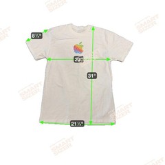 Apple The Grove Tee White Rainbow Wave Logo L Long Length Soft USA Made