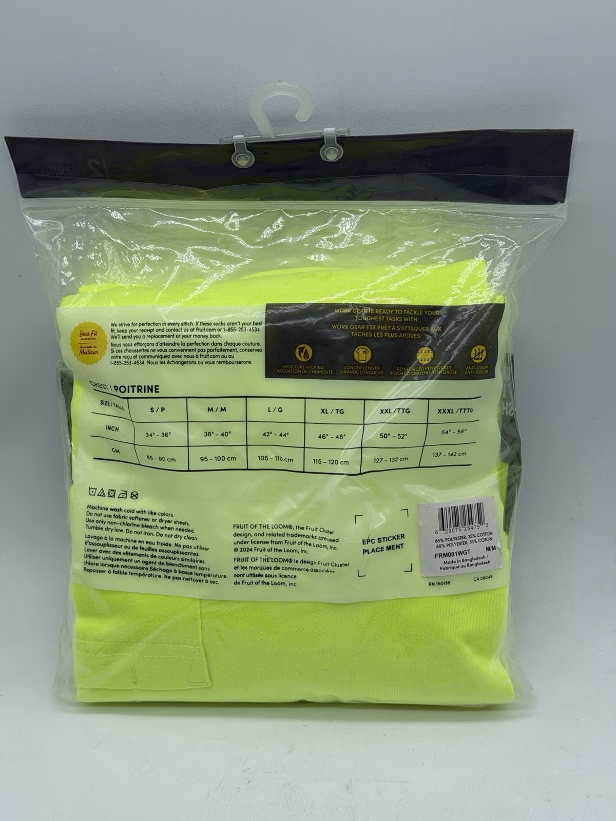 NEW 2 PACK FRUIT OF THE LOOM MENS COTTON HEAVY DUTY WORK GEAR T-SHIRT MEDIUM gallery