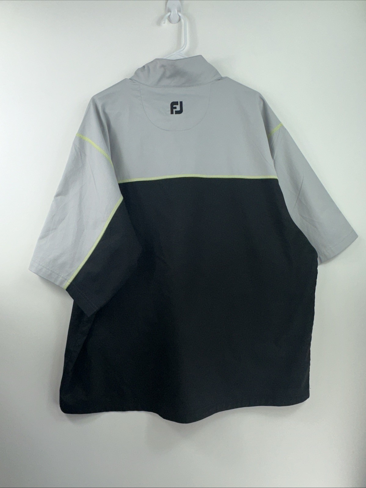 FJ FootJoy Men’s XL Black Gray S/S 1/4 Zip 100% Polyester Golf WindBreaker gallery