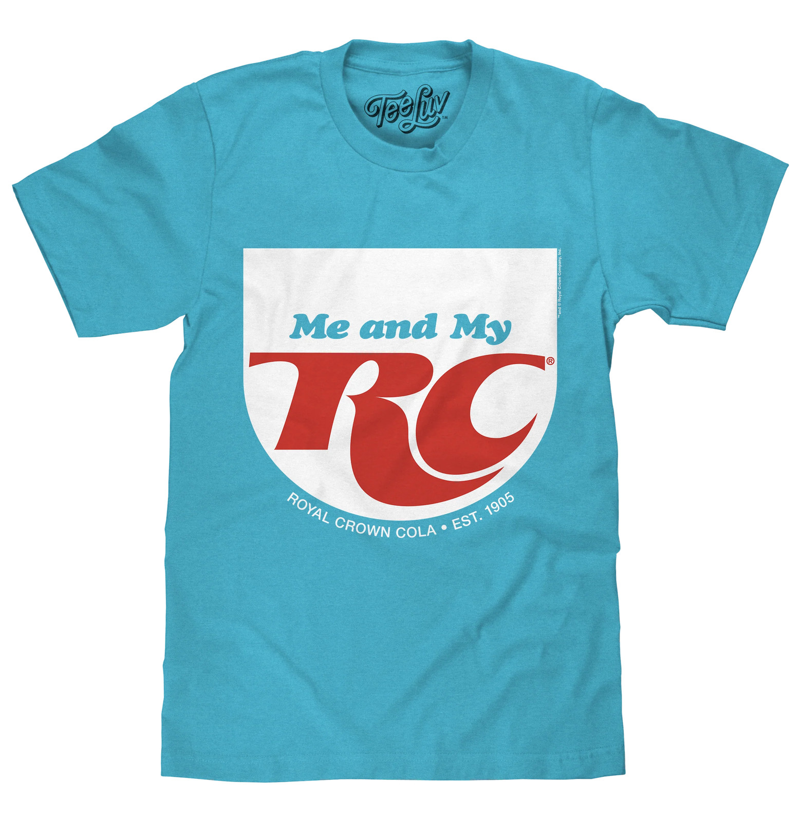 RC Cola Me and My RC Royal Crown Soda Mens T Shirt Aqua Blue