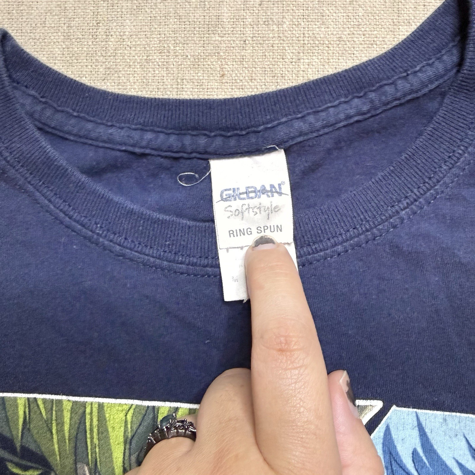 Gildan Softstyle One-Punch Man Saitama Graphic Print Blue Men's Tee Size M gallery