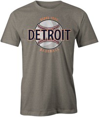 Detroit Baseball Est 1894 Gray, Navy & Orange Fan T-Shirt