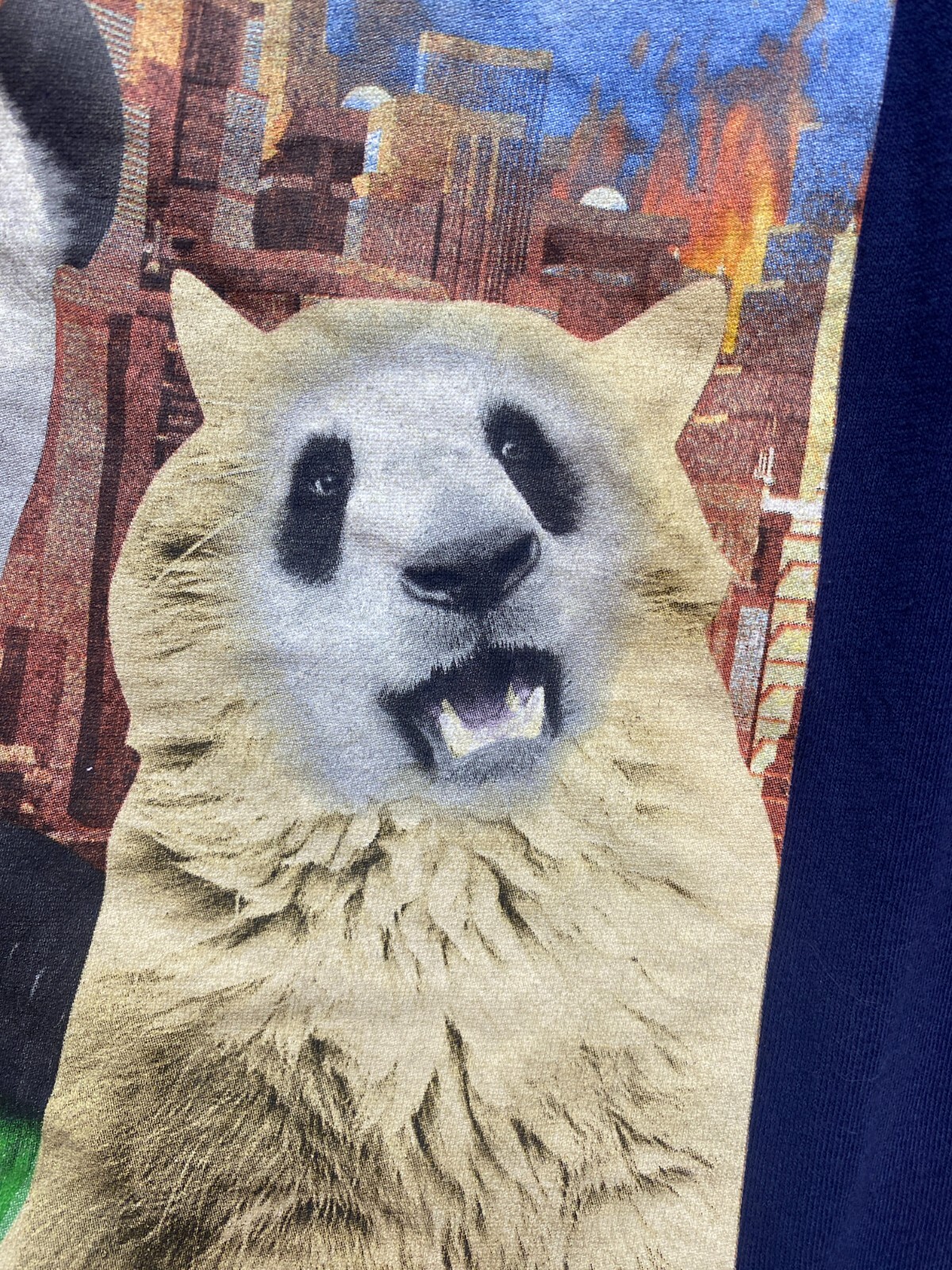 Panda Cat Shirt Adult Large It's Pandemonium Its Catastrophy Face Swap Funny Men gallery