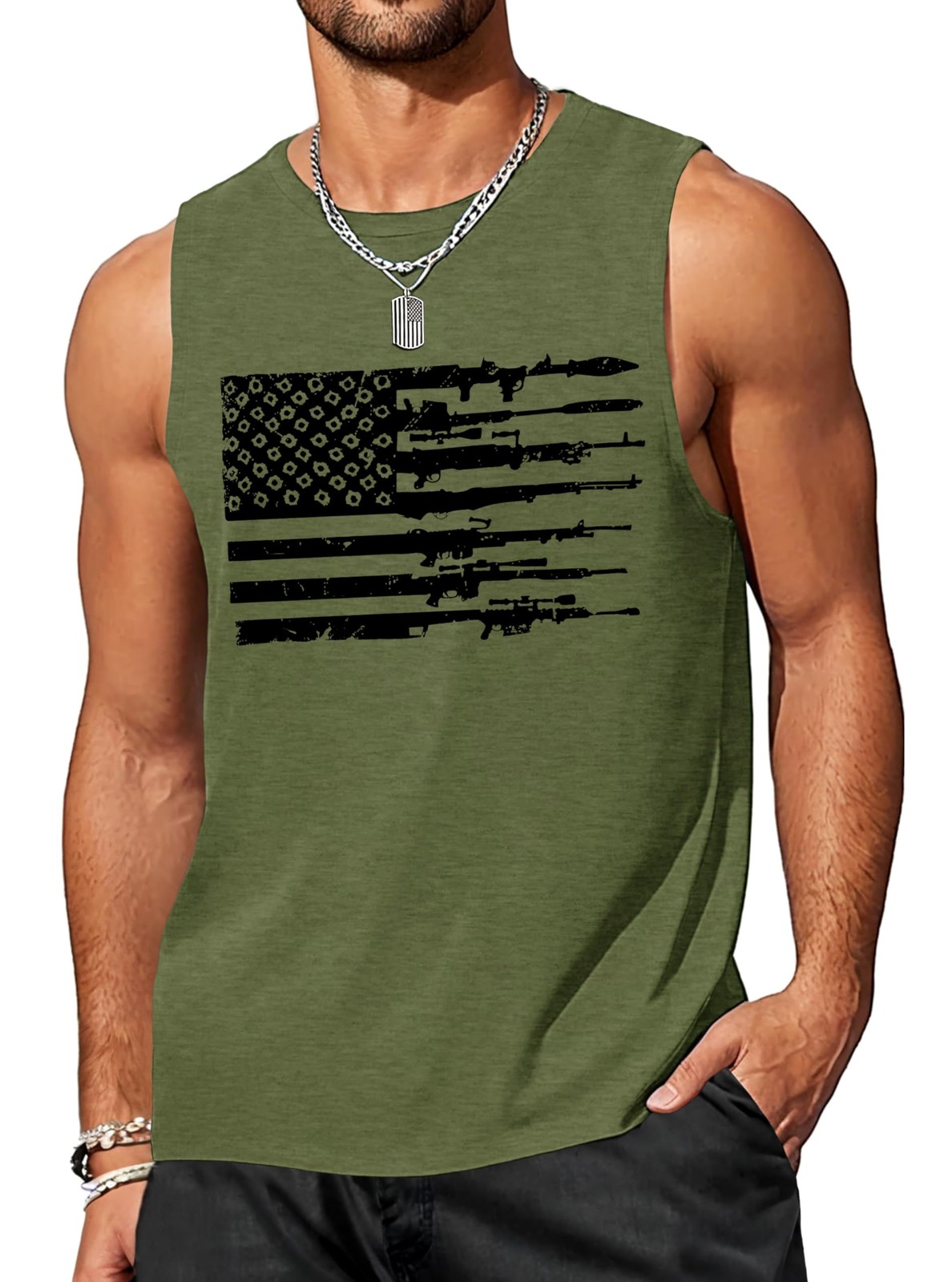 July 4 American Flag Shirts Men 250th Patriotic Independence Day Sleeveless T... gallery