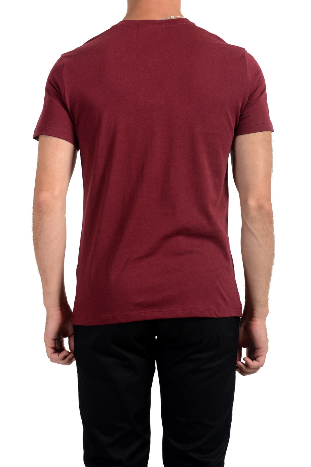 Roberto Cavalli Men's Burgundy Graphic Print Crewneck T-Shirt US M IT 50 gallery