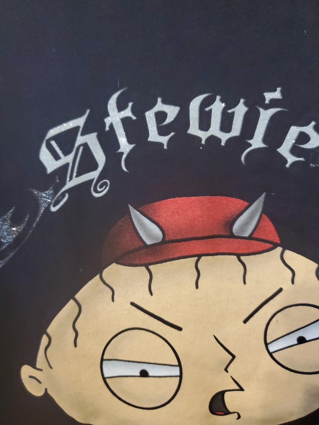 Devil Horned Rockn Stewie By Delta Pro Weight Men's Black T-Shirt Size XL gallery