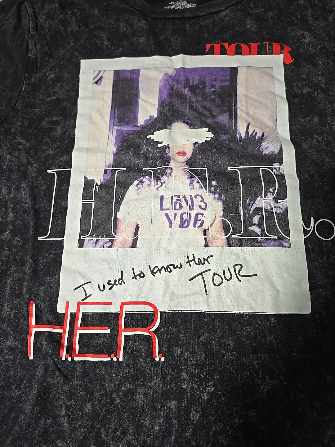 H.E.R. “ I Used To Know Her ” Tour Graphic Tee Size M New Black / Graphite gallery