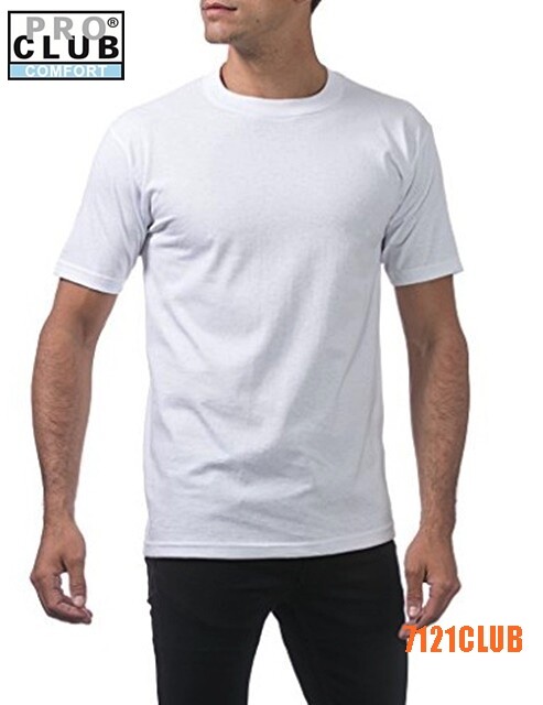 3 PACK PRO CLUB COMFORT T SHIRTS MENS STANDARD CREWNECK SHORT SLEEVE WHITE S-7XL gallery