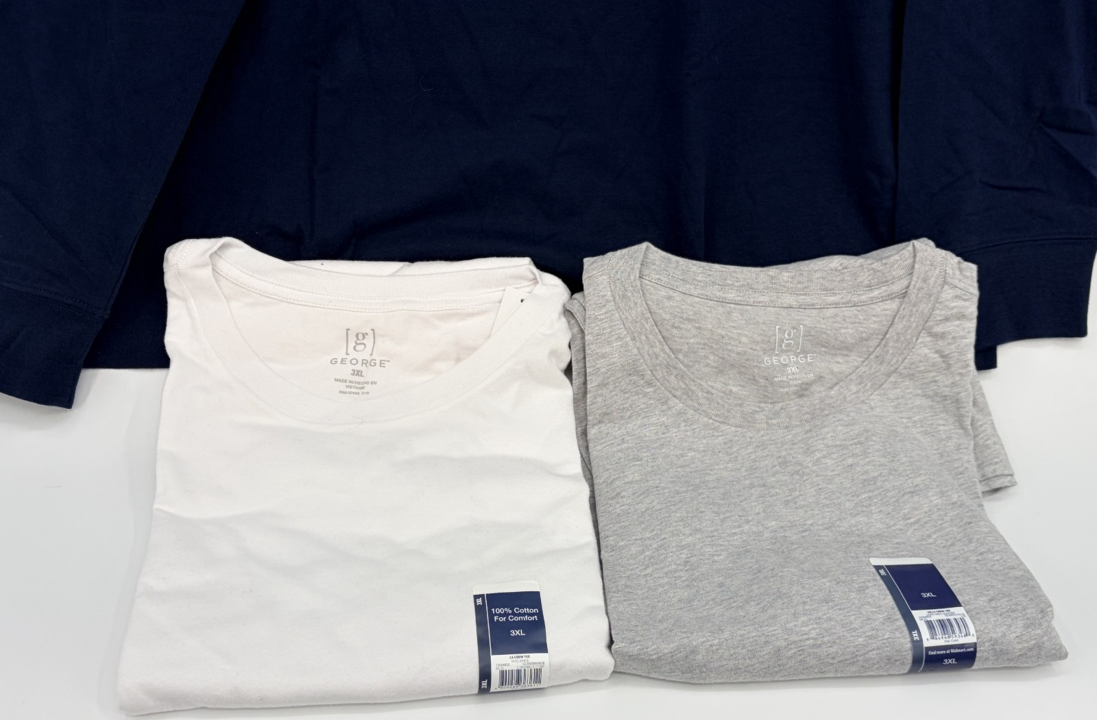 George Mens Long Sleeve Crew Neck Easy Care Causual T-shirts Cotton Lot of 3 3XL gallery