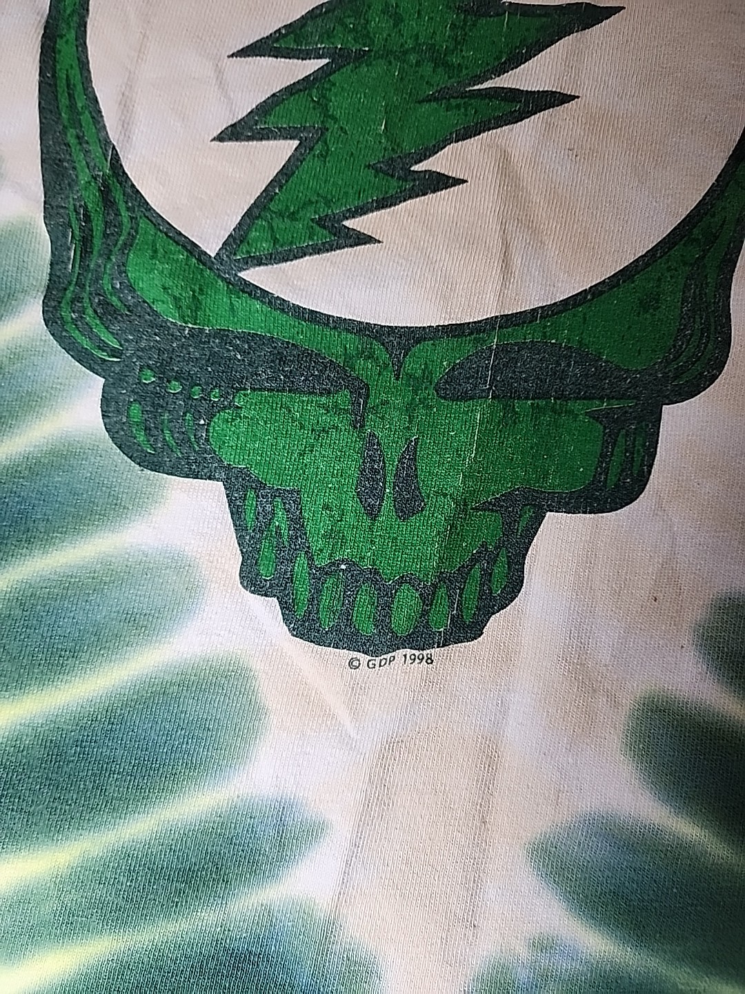 Vintage 1998 Grateful Dead "Countdown" Steal Your Face Tie-Dye T-Shirt Size Lg gallery