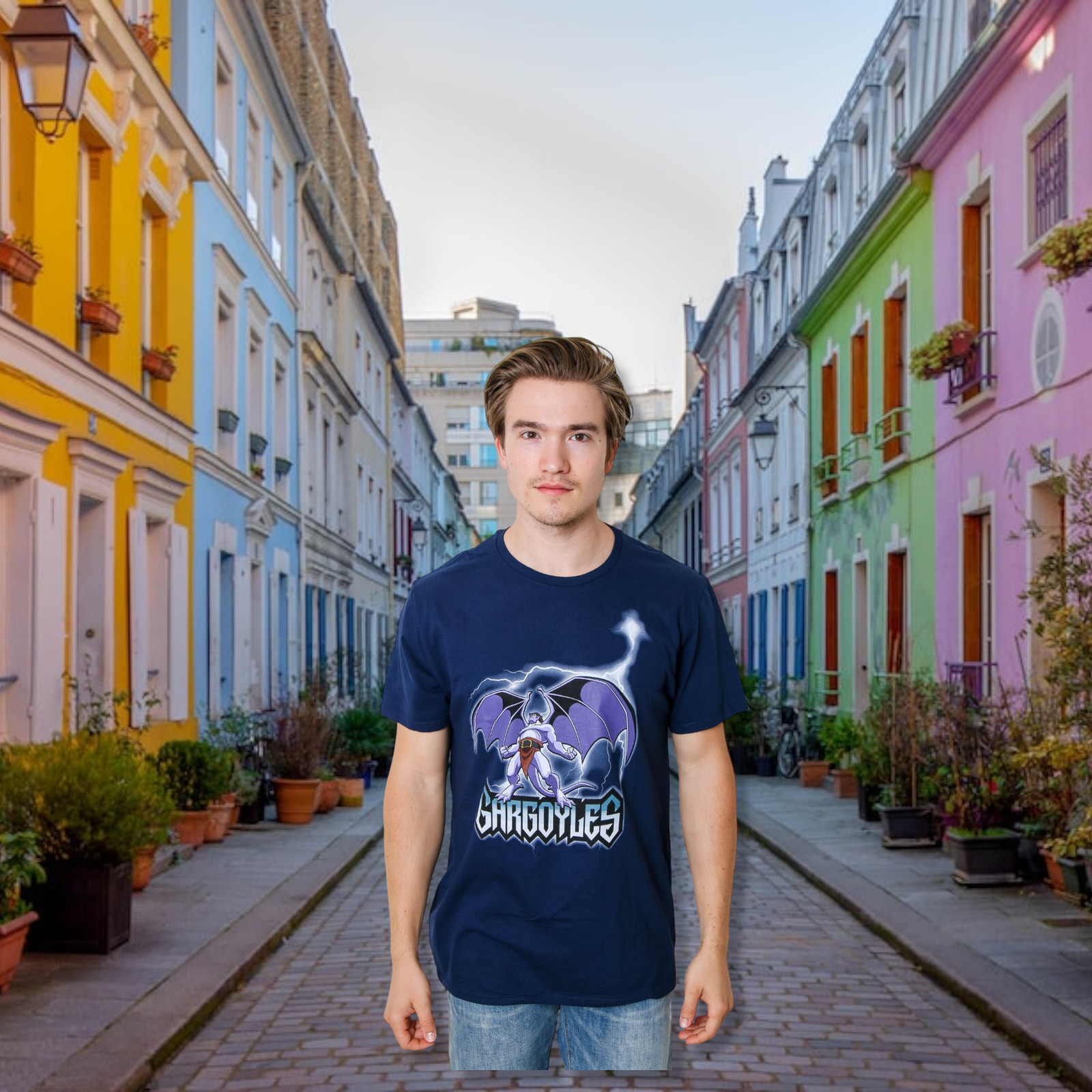Gargoyles Goliath Thunder Disney 90's Retro Cartoon Adult T-Shirt gallery