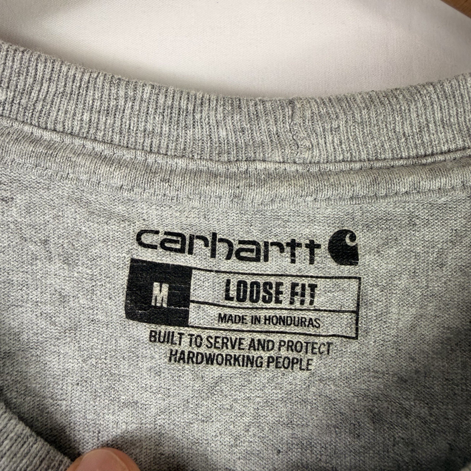 Carhartt T-Shirt Men's Medium Loose Fit Gray Short Sleeve Pocket Tee 100% Cotton gallery