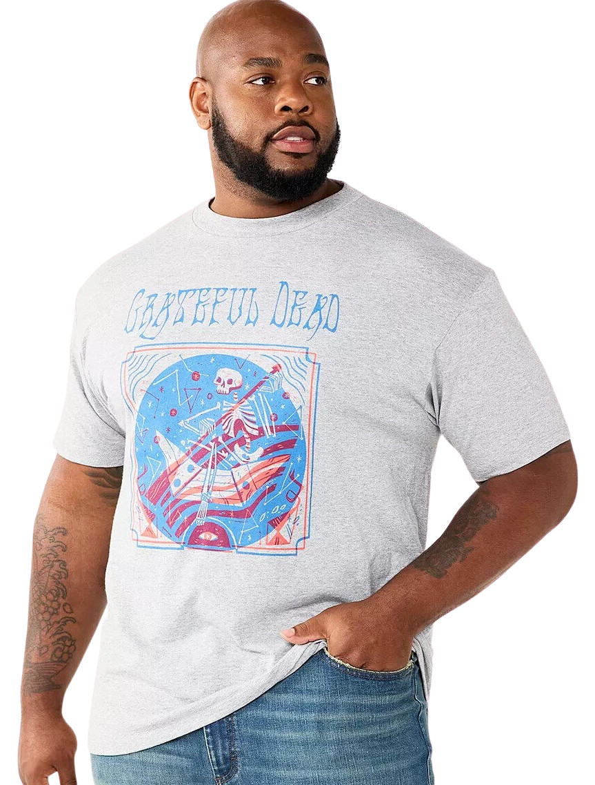Grateful Dead Mens Big & Tall Skeleton Paddling Boat Graphic Shirt New LT-4XLB