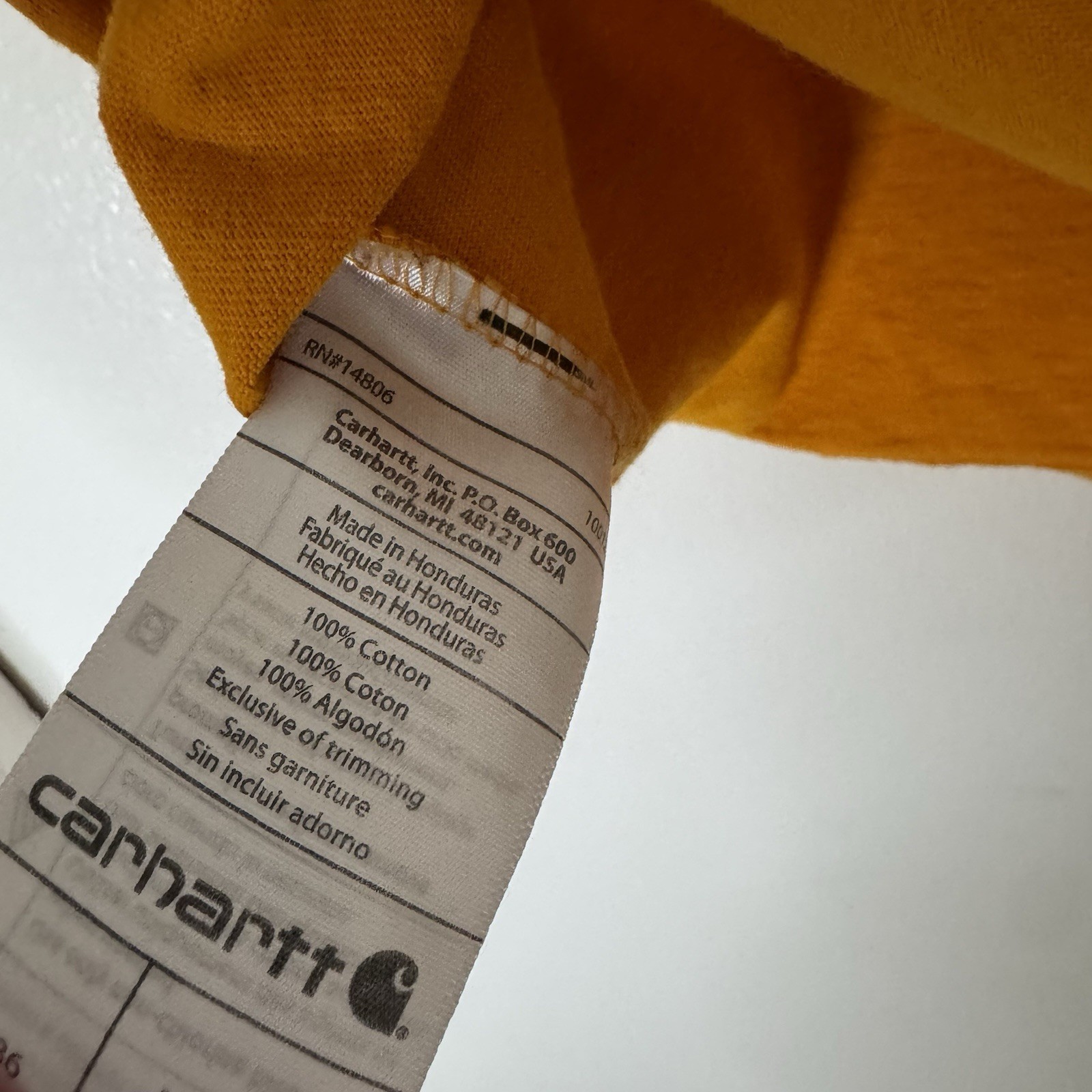 Carhartt Pocket T-shirt Men’s M Mango Orange Short Sleeve Workwear 100% Cotton gallery