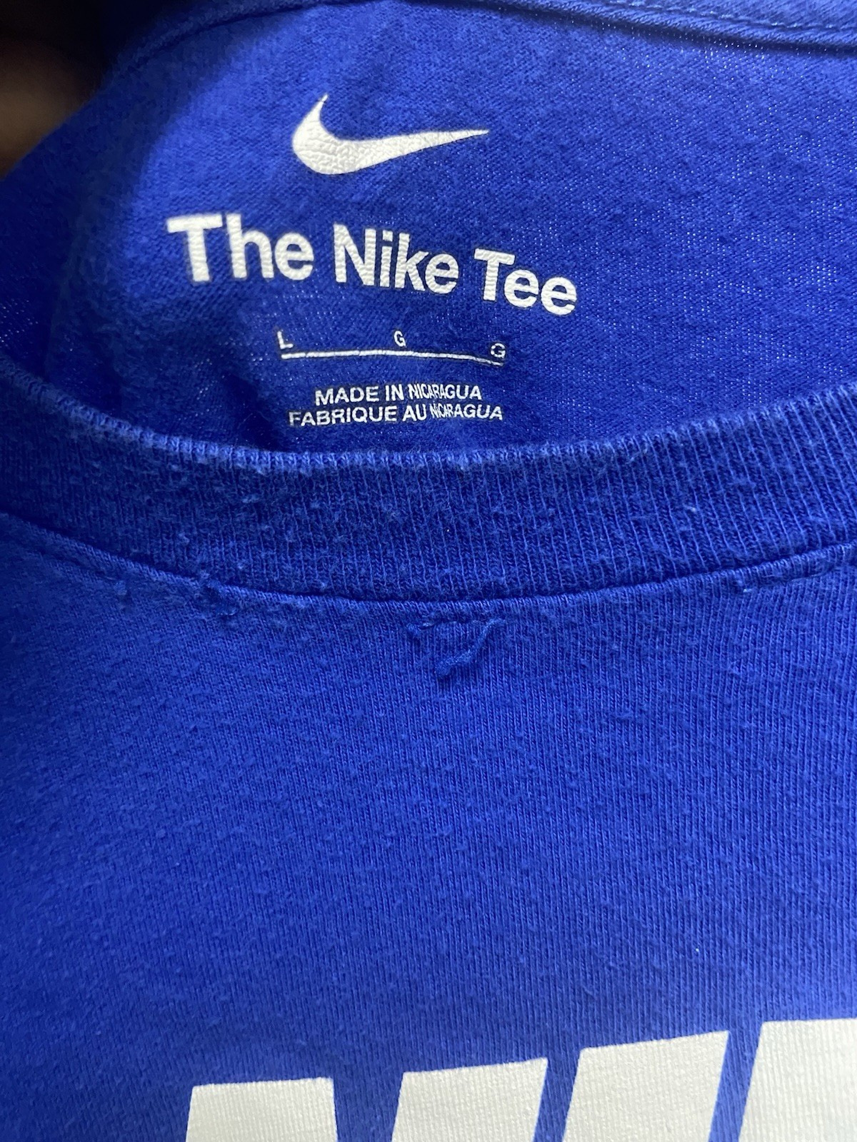 Nike The Nike Tee Men's Blue/White Graphic Logo Crew Neck Short Sleeve T-Shirt L gallery
