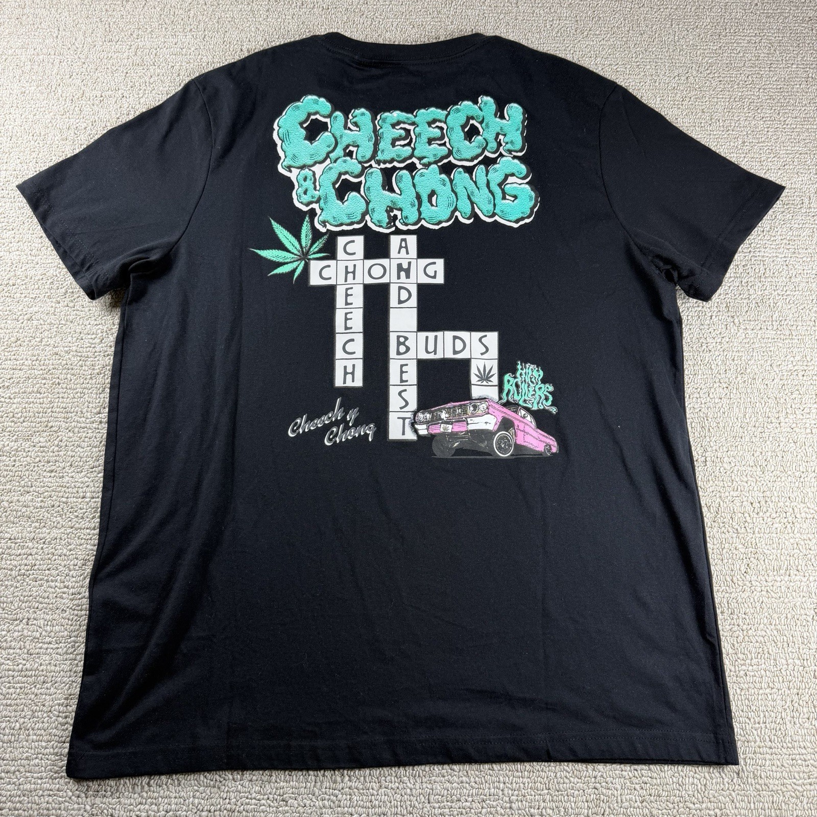 Marvel Cheech and Chong Puffy Embroidered Logo T-shirt Black Men’s Size XXL gallery