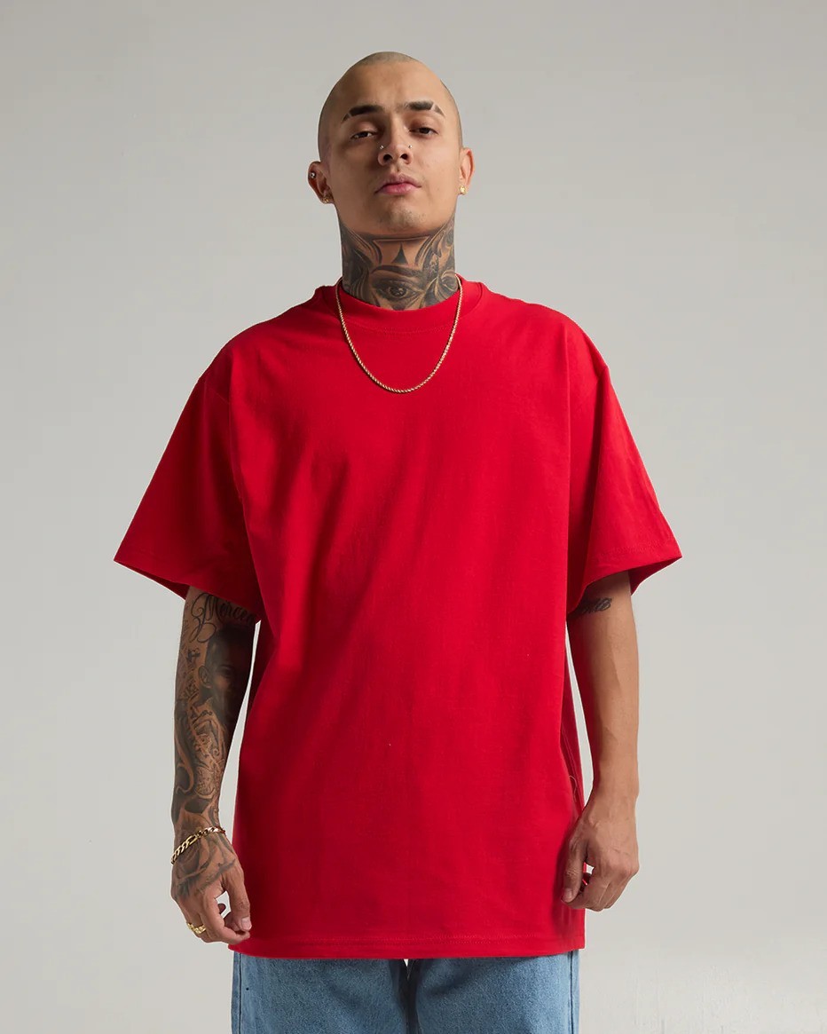 Shaka Wear Men RED Max Heavyweight Short Sleeve Tee Shirt 7XL Big & Tall Blank T gallery