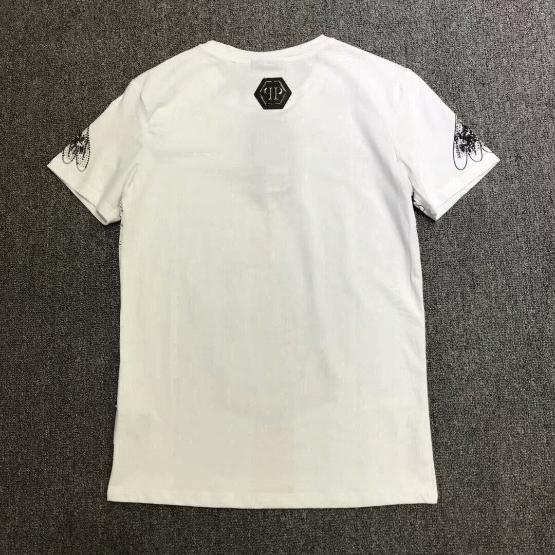 PHILIPP PLEIN INDIAN T-SHIRT PHILIP SKULL RHINESTONE SKULL POLO T-SHIRT gallery