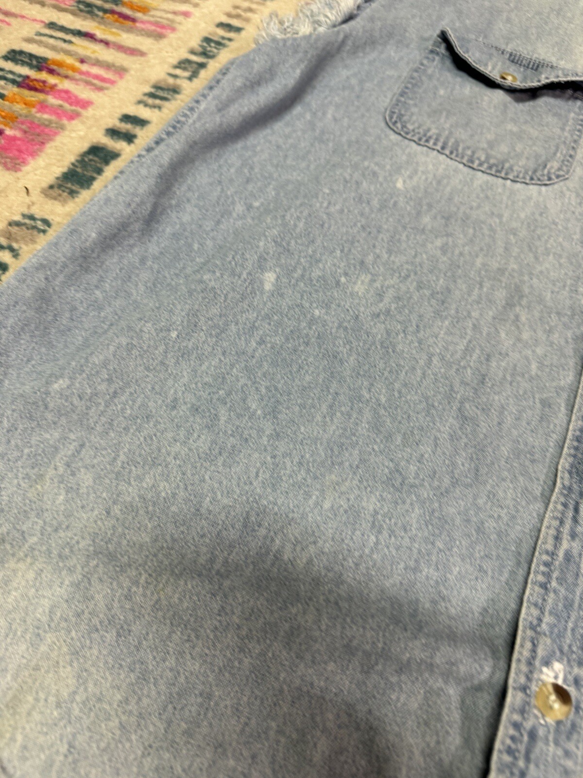 2008 Myrtle Beach Spring Rally Sleeveless Denim Shirt Frayed Arm Holes XL Stains gallery